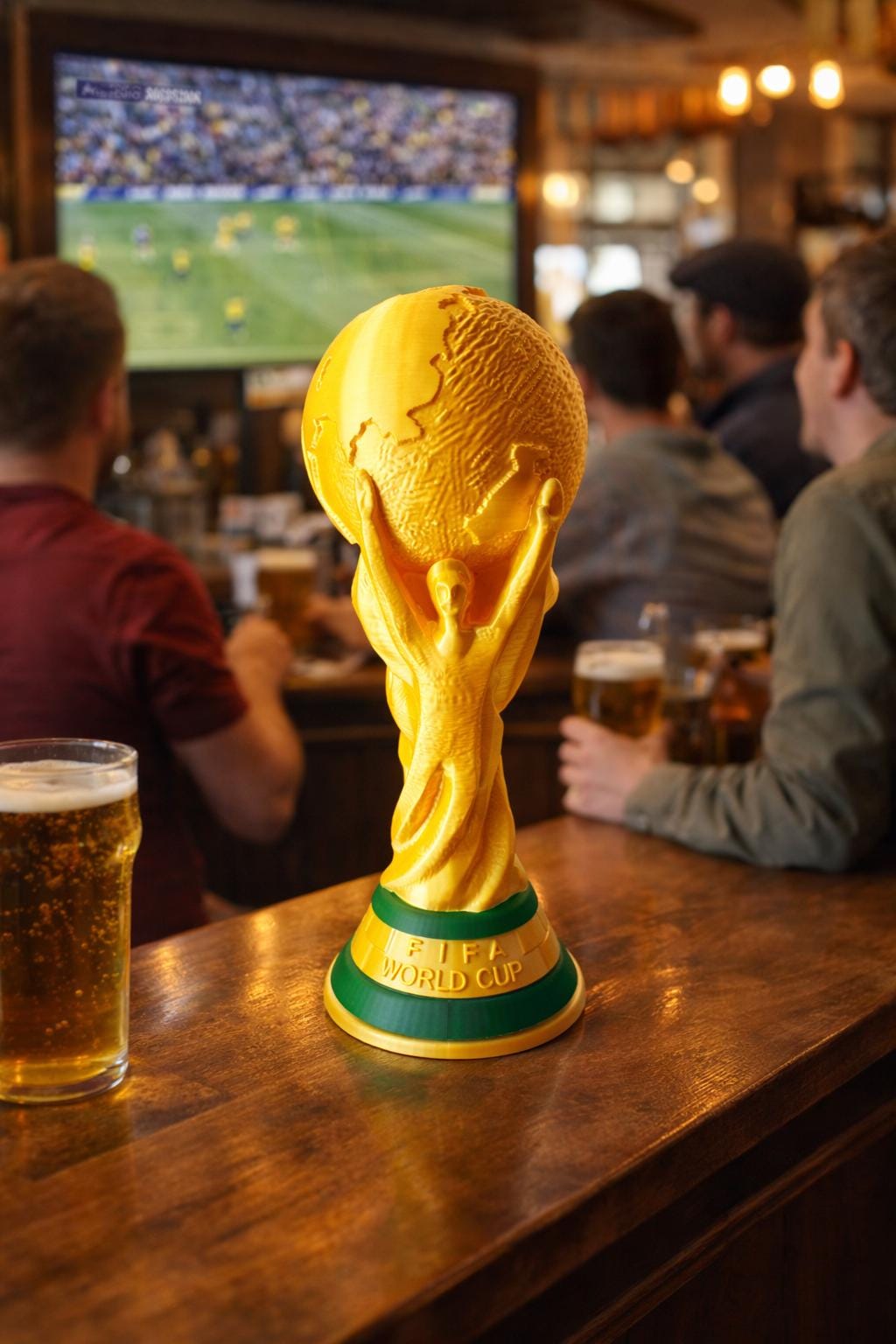 World Cup Trophy Replica 38cm | Football Fan Gift | Soccer Trophy Ornament | Man Cave Decor | Match Day Centrepiece
