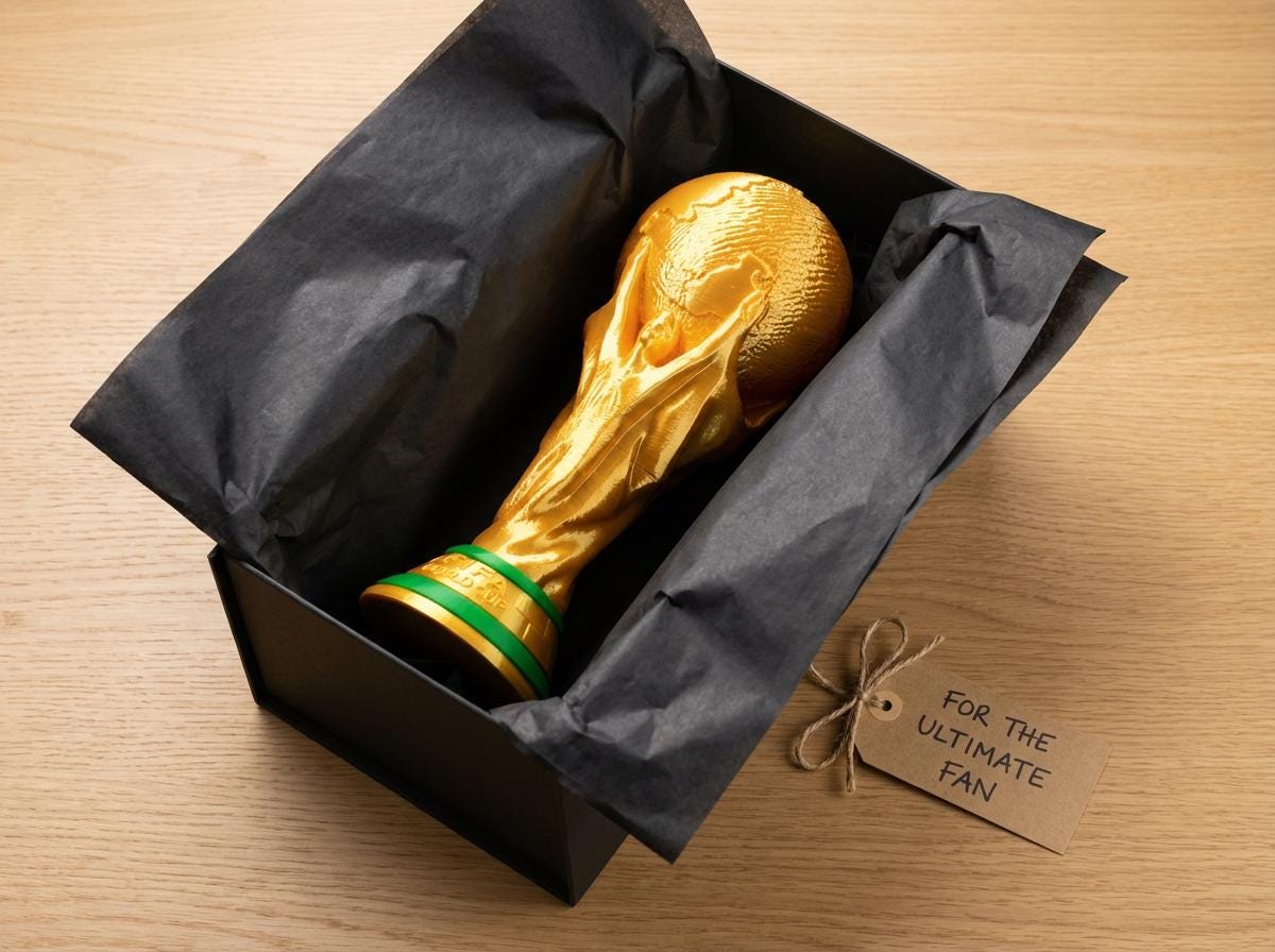 World Cup Trophy Replica 38cm | Football Fan Gift | Soccer Trophy Ornament | Man Cave Decor | Match Day Centrepiece