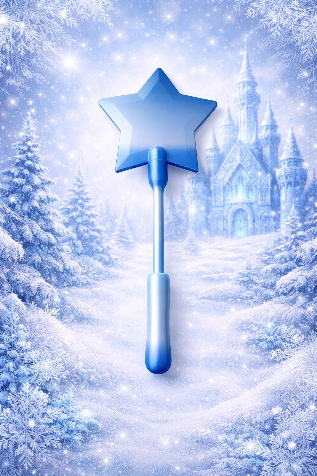 Frozen Inspired Magic Payment Tap Wand, Icy Blue Ombre Star Prop