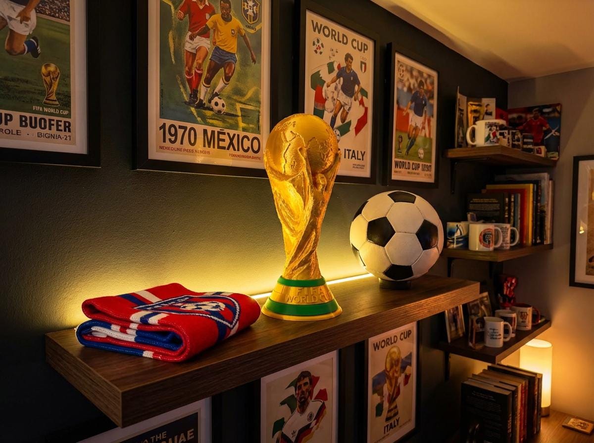 World Cup Trophy Replica 38cm | Football Fan Gift | Soccer Trophy Ornament | Man Cave Decor | Match Day Centrepiece