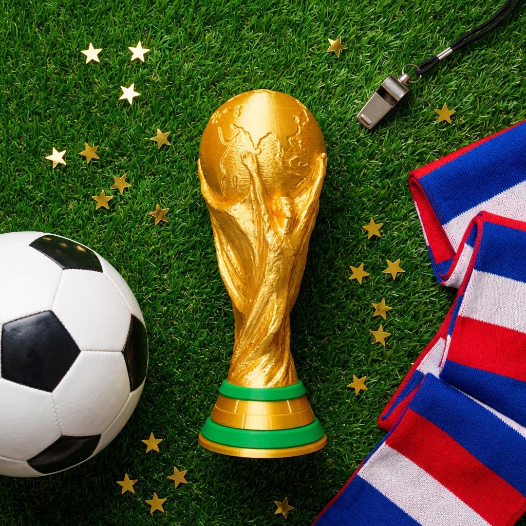 World Cup Trophy Replica 38cm | Football Fan Gift | Soccer Trophy Ornament | Man Cave Decor | Match Day Centrepiece