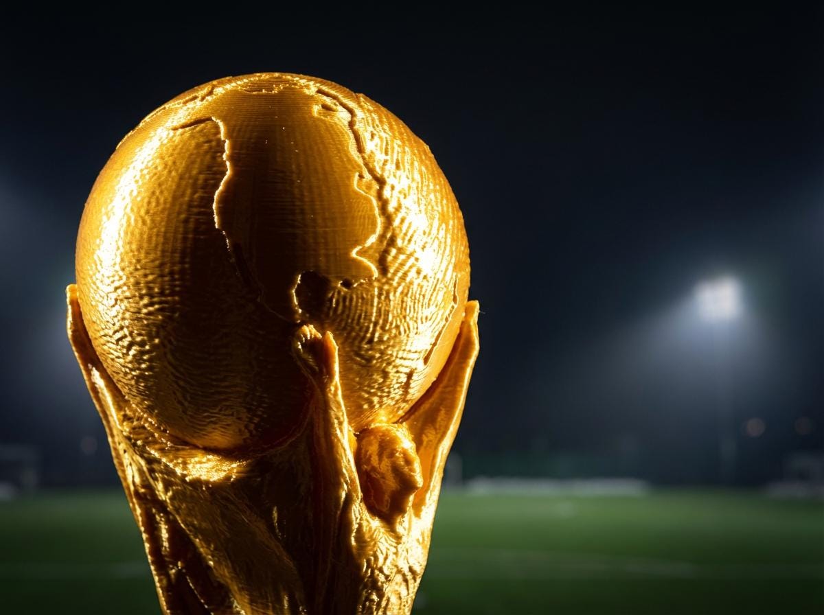 World Cup Trophy Replica 38cm | Football Fan Gift | Soccer Trophy Ornament | Man Cave Decor | Match Day Centrepiece
