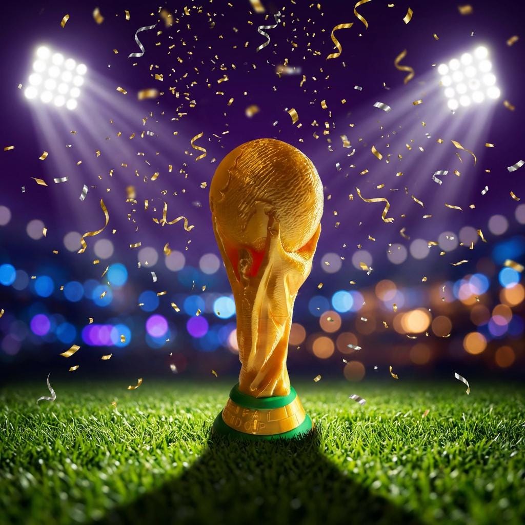 World Cup Trophy Replica 38cm | Football Fan Gift | Soccer Trophy Ornament | Man Cave Decor | Match Day Centrepiece