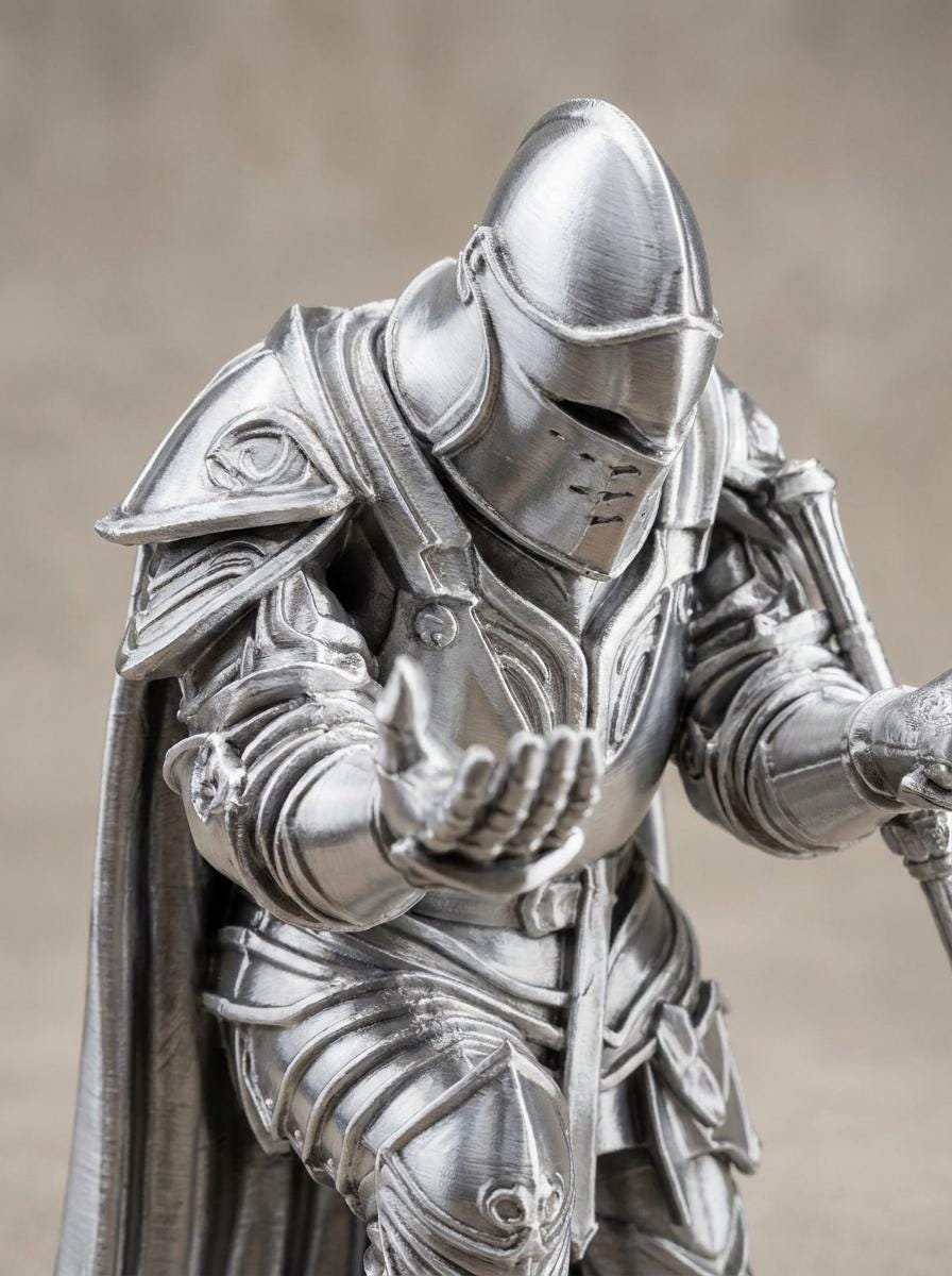 Medieval Knight Pen Holder | 3D Printed Desk Organiser | Armour Figurine Pencil Stand | Unique Office Gift