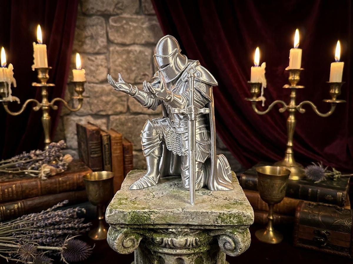 Medieval Knight Pen Holder | 3D Printed Desk Organiser | Armour Figurine Pencil Stand | Unique Office Gift