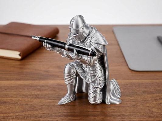 Medieval Knight Pen Holder | 3D Printed Desk Organiser | Armour Figurine Pencil Stand | Unique Office Gift