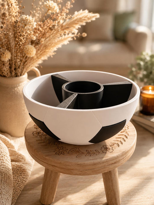 Football Snack Bowl. Divider party bowl, World Cup or birthday party.