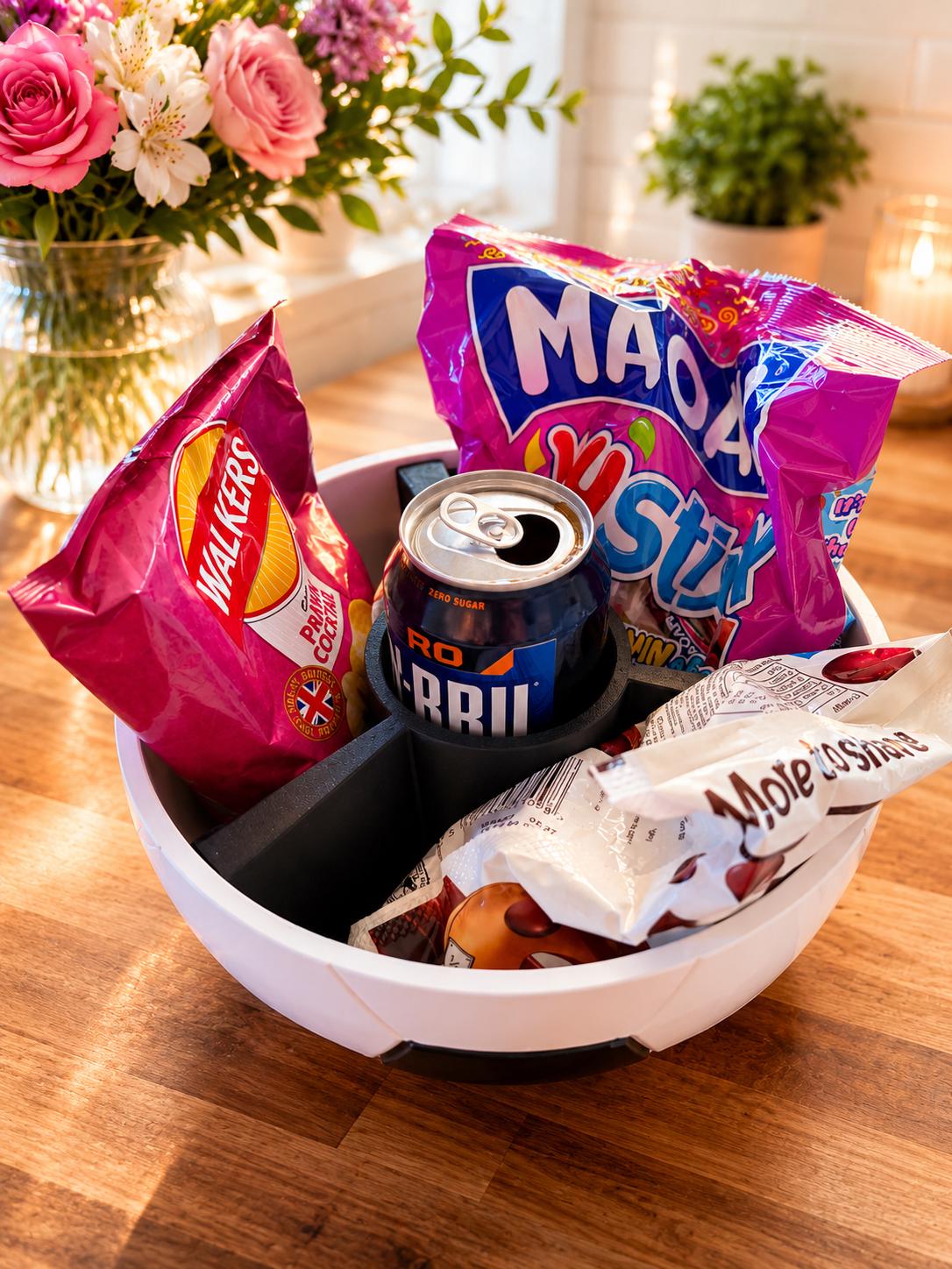 Football Snack Bowl. Divider party bowl, World Cup or birthday party.