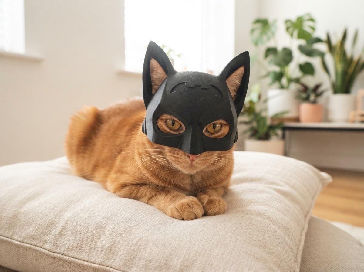Cat hat-Fun Batman style hat for your cat. Photo op, cute cat lover gift.