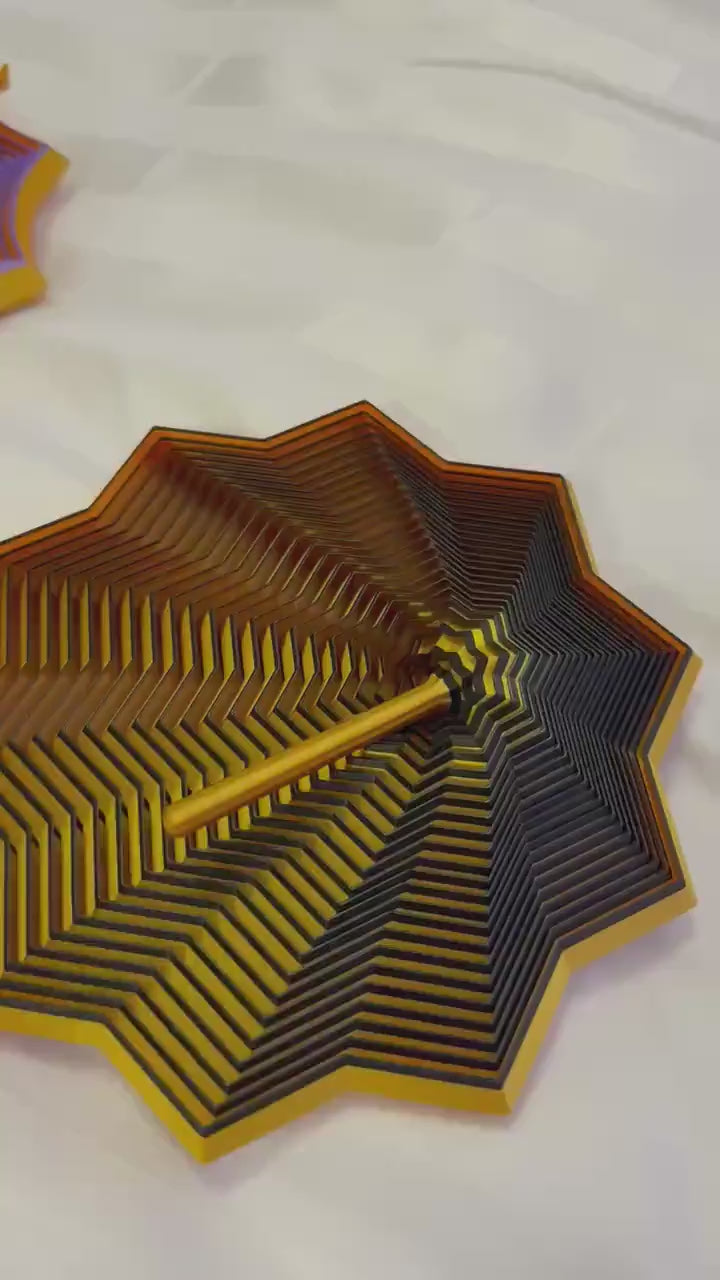 3D Printed 10-Point Star Fidget Spinner | Inception Desk Toy